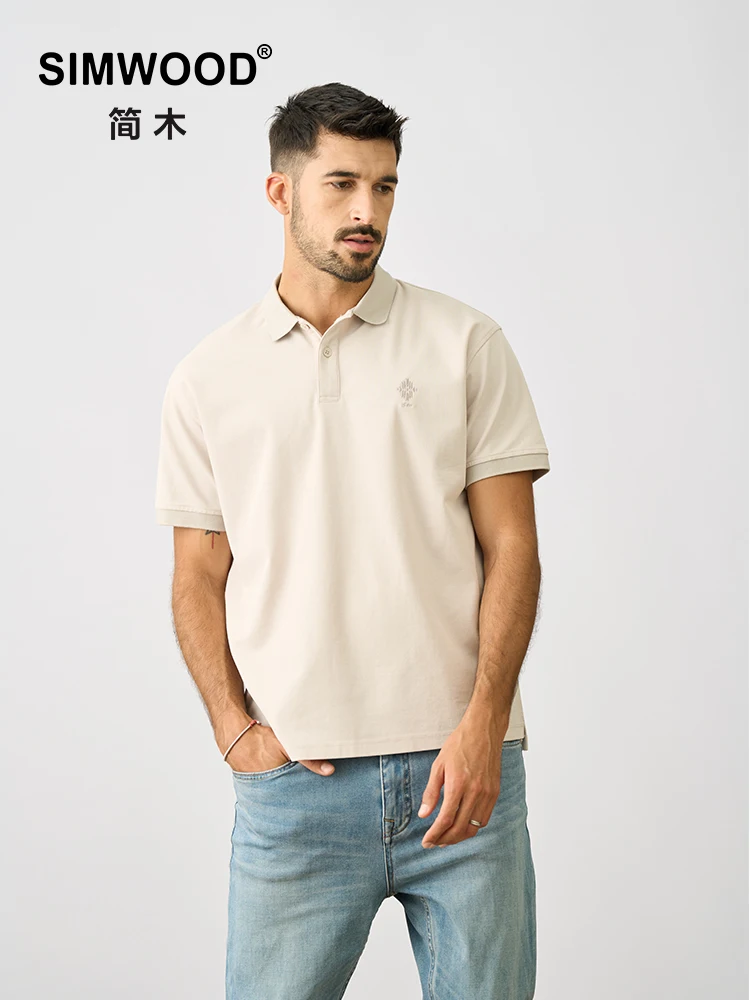 

SIMWOOD 2023 Summer New Oversize 240g Breathable Sorona Fabric Polo Shirts Men Cool Feeling Tops Smart Casual T-shrits