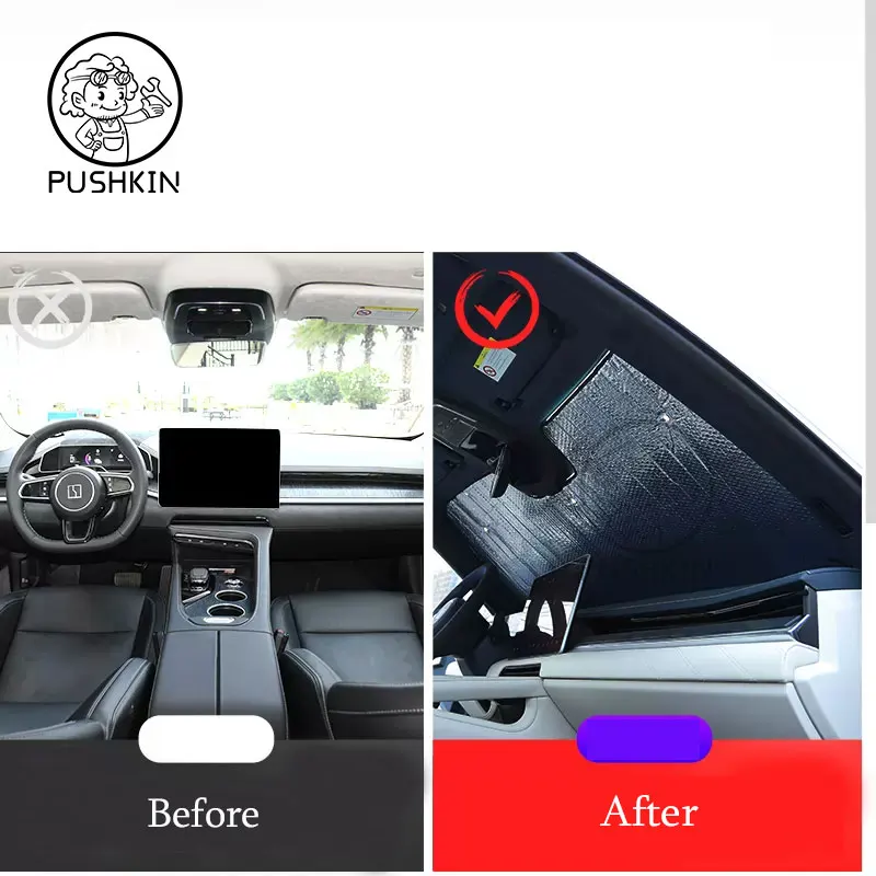 For ZEEKR 001 Front Rear Windshield Sun Shade Window Sun Visor Sunscreen UV Heat Insulation Curtain Accessories