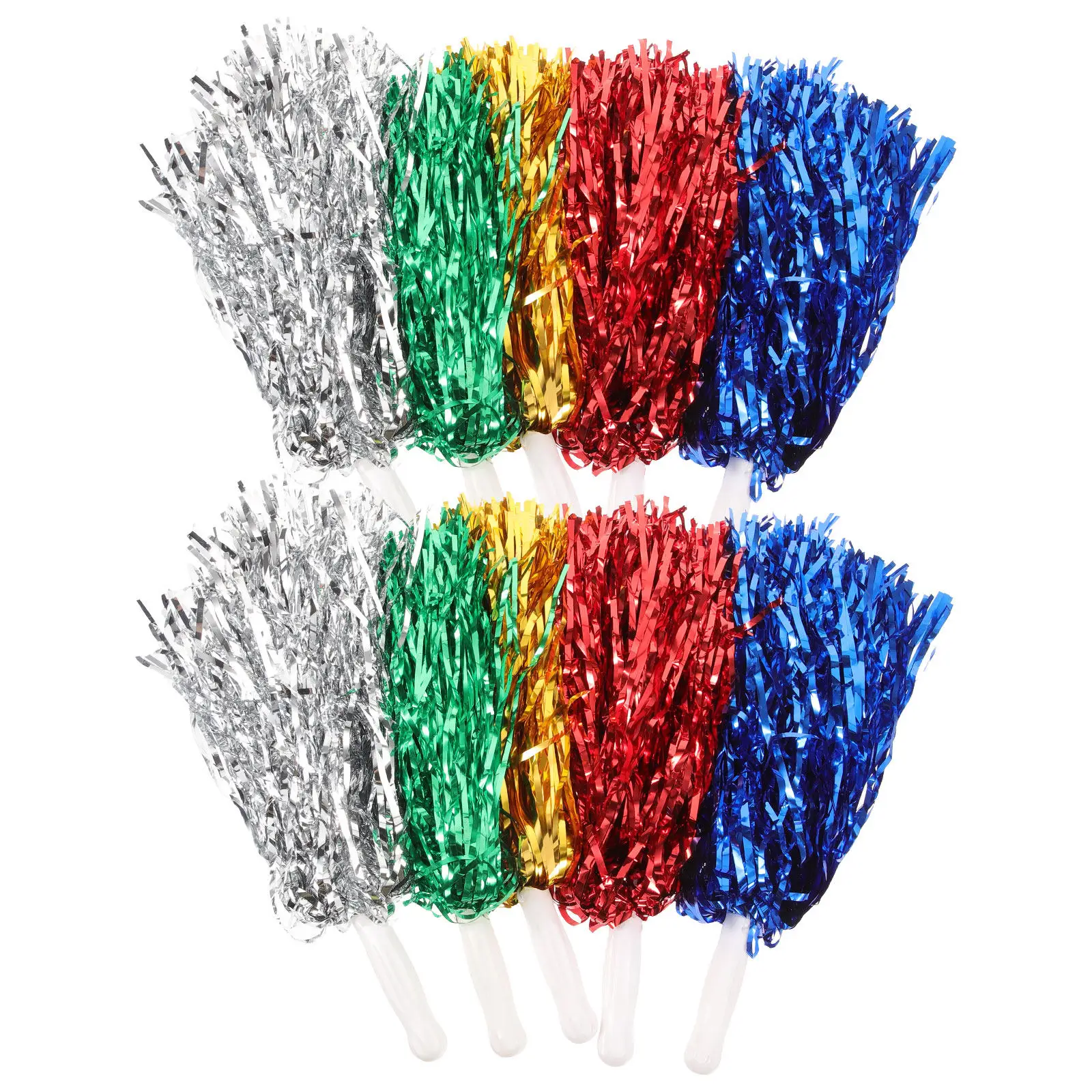 10Pcs Pom Poms 치어리딩 재사용 가능한 다채로운 컴팩트 소품 스포츠 모..