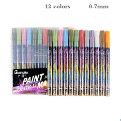 Vibrant Metallic Marker Pens Set for DIY Art and Craft Projects (12 colors - 0.7mm)