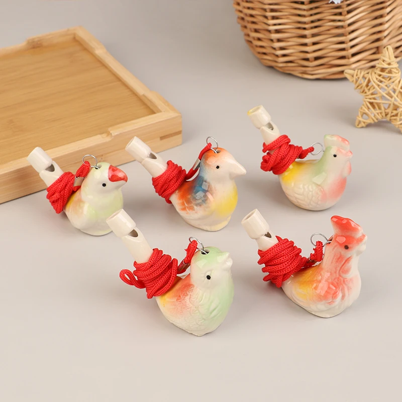 Random Coloured Drawing Water Bird Whistle Ceramic Water Bird Whistle Musical Instrument Cute Outdoor Team Sports 1pc whistle keychain,survival whistle,sport whistle,sports whistle,soccer whistle,mini whistle,metal whistle,electronic whistle,horror scream whistle,wooden train whistle toy