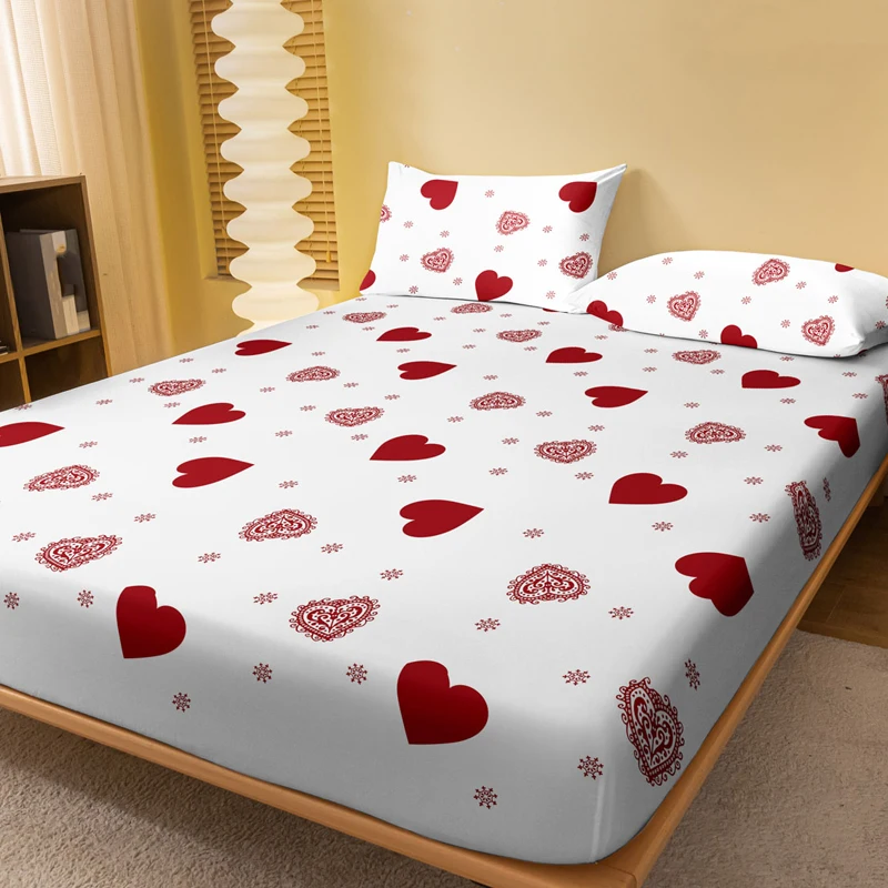 Printed Bedspread Four Seasons Men and Women Simple Fashion Love Print Sanded for Home Bedroom Hotel