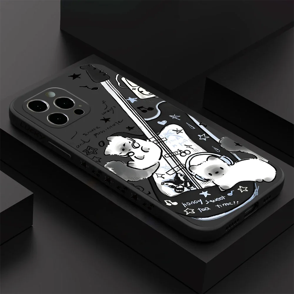 Musical Guitar Dog Soft Silicone Phone Case