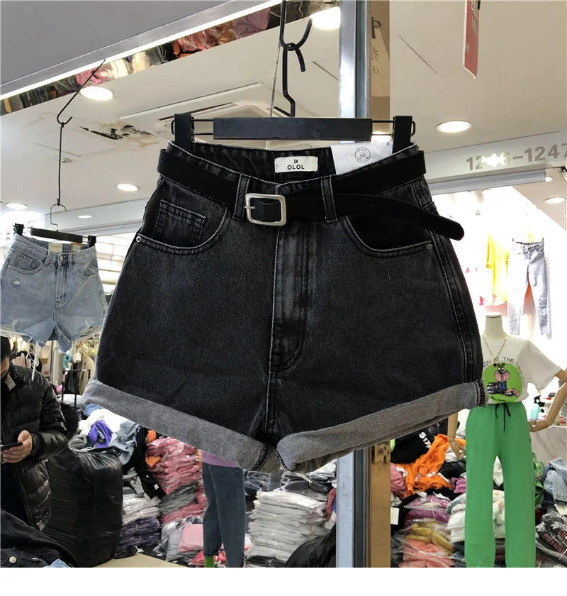 Black Denim Shorts High Waist Women black denim shorts comfortable fit women casual wear