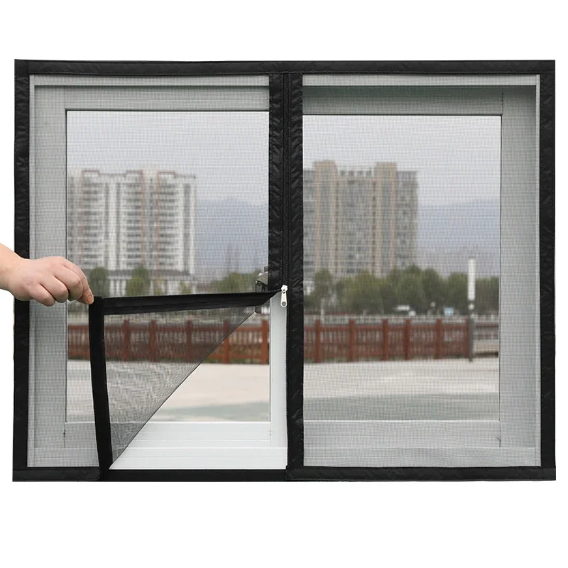 Window Screen Mesh Fly Mosquito Window Net Mosquito Window Net Anti Mosquito Window Screen Mosquito Net Mosquito Net Mesh Multi size window mesh with zipper adhesive black for windows