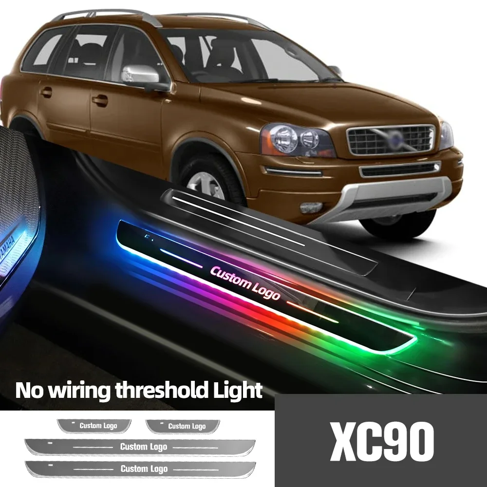 

For Volvo XC90 MK1 MK2 2002-2020 2015 2016 2019 Car Door Sill Light Customized Logo LED Welcome Threshold Pedal Lamp Accessories
