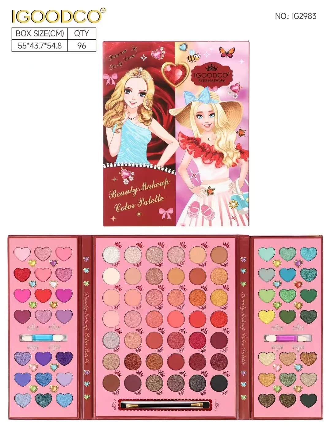 

84 Colors Eyeshadow Palette Matte Glitter Stage Performance Blush Beautiful butterfly Pattern Eye Beauty Makeup Tools for Girl