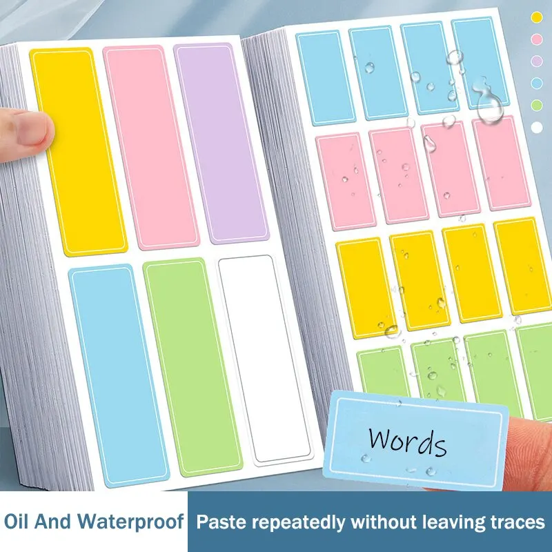 30 Sheets Color Label Sticker Handwritten Waterproof Self Adhesive Name Mark Stickers