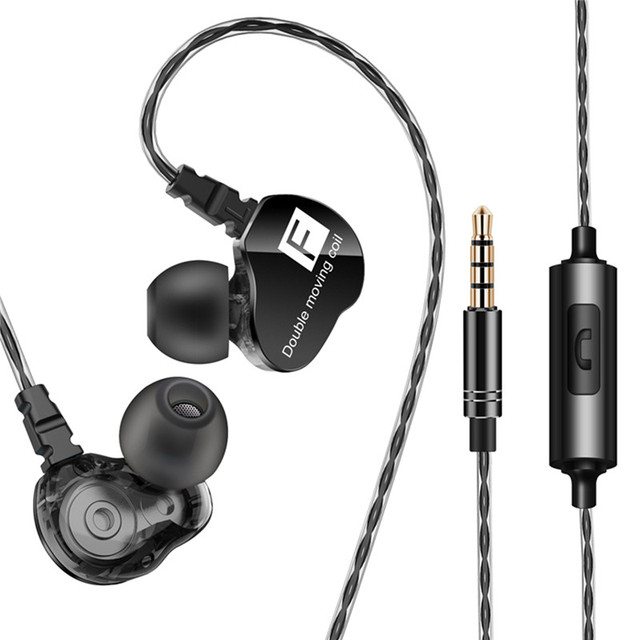 Wired Earphones 6D Stereo HIFI Headphones 3.5mm Universal Jack With Microphone Active Noise Cancellation In Ear Headset