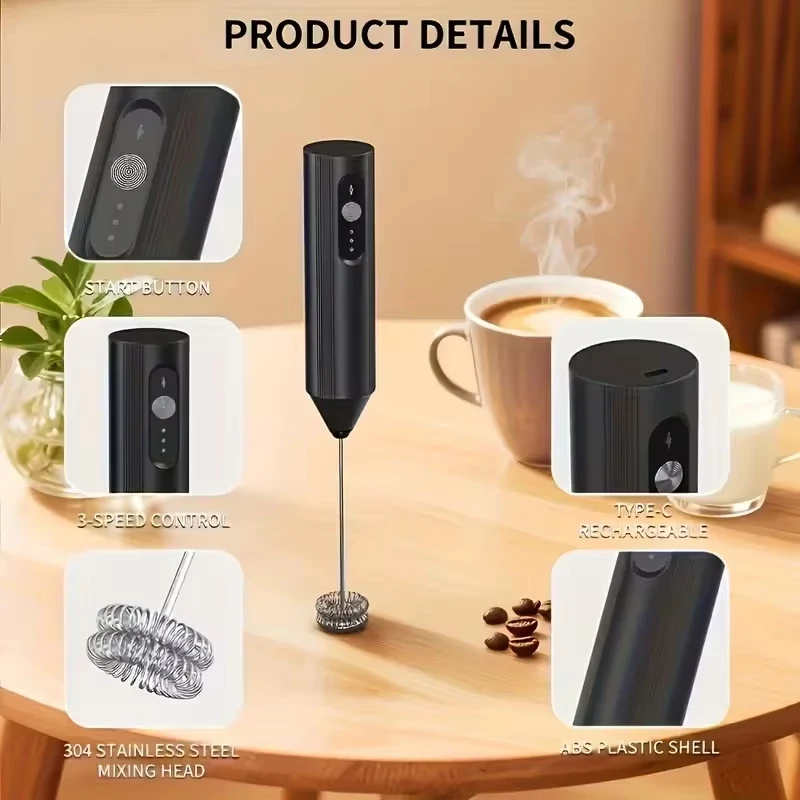 Electric coffee milk foaming mixer cream mixer hand-held egg beater foam mixer kitchen automatic kitchen mixing tool 2