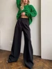 2022 New Spring Summer Women's Casual Straight Classic Green Black Rose Red High Waist Pants Korean Wide Leg Trousers for Women 14