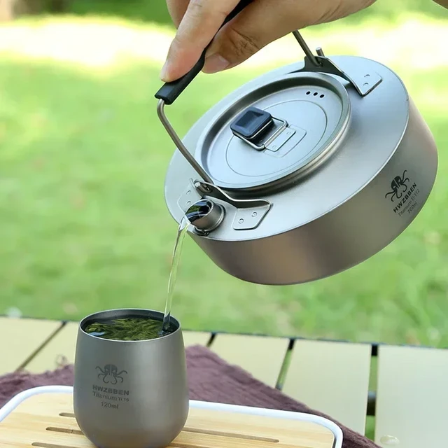 HWZBBEN Titanium Outdoor Camping Kettle Water Boiling Kettles