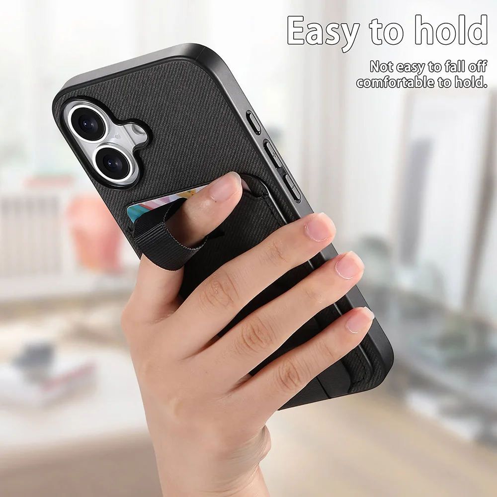 Non-Slip Grip Smartphone Case with Card Holder and Stand