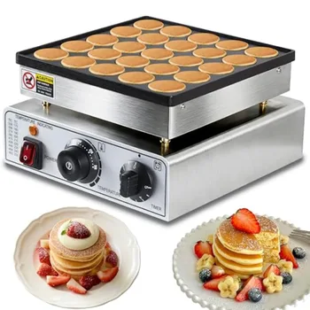 Mini Pancake Maker 25pcs 950W Electric Dutch Pancake Maker Non-stick Hotcakes Machine for Restaurant Kitchen Use Black 1