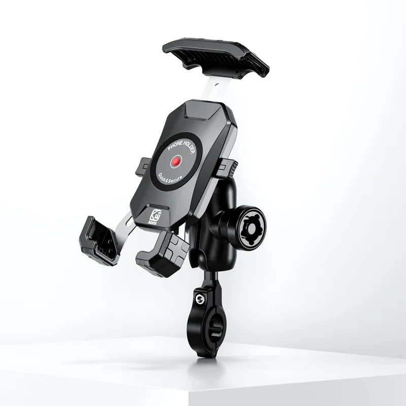 Suporte do Telefone da Bicicleta da Montagem do Telefone da Motocicleta Anti-roubo Guidão de Alumínio Um-push Automaticamente Bloquear o Suporte para Telefones de 37.0 Polegadas