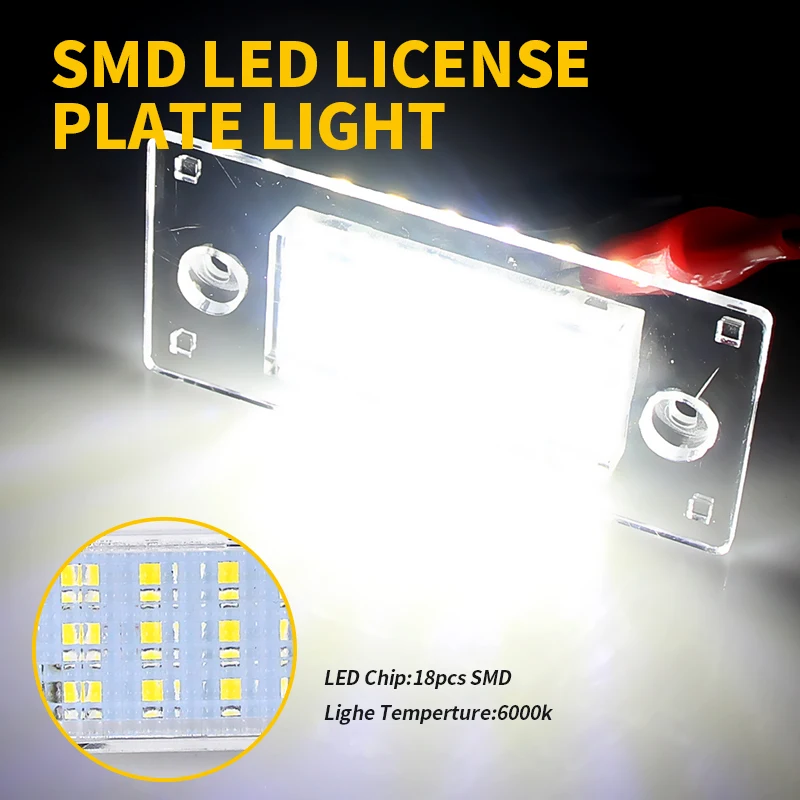 Kit 2 Feux De Plaque D'immatriculation LED Pour Audi A3 8L / A4 B5 / S4 / RS4 - Blanc 6500K, Sans Erreur CANBUS, étanches IP67 - 9