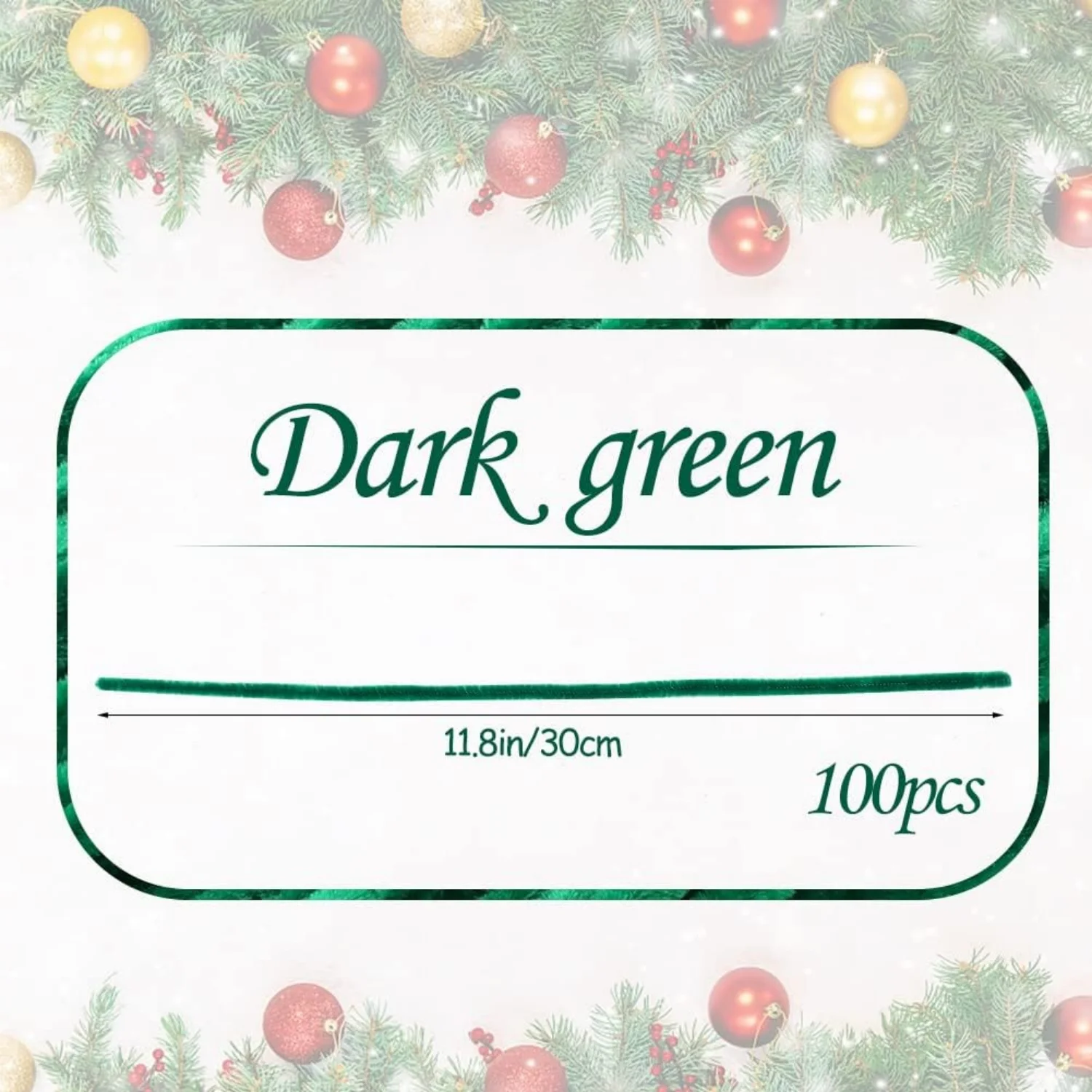 100/200/300 Pieces Green Pipe Cleaners Christmas Craft Pipe Cleaners Chenille Stem Bulk