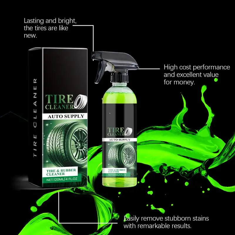 Tire Cleaner Spray Wheel Cleaner 120ml Car Cleaning Spray Car Tire Shine & Wheel Care Products Shine For