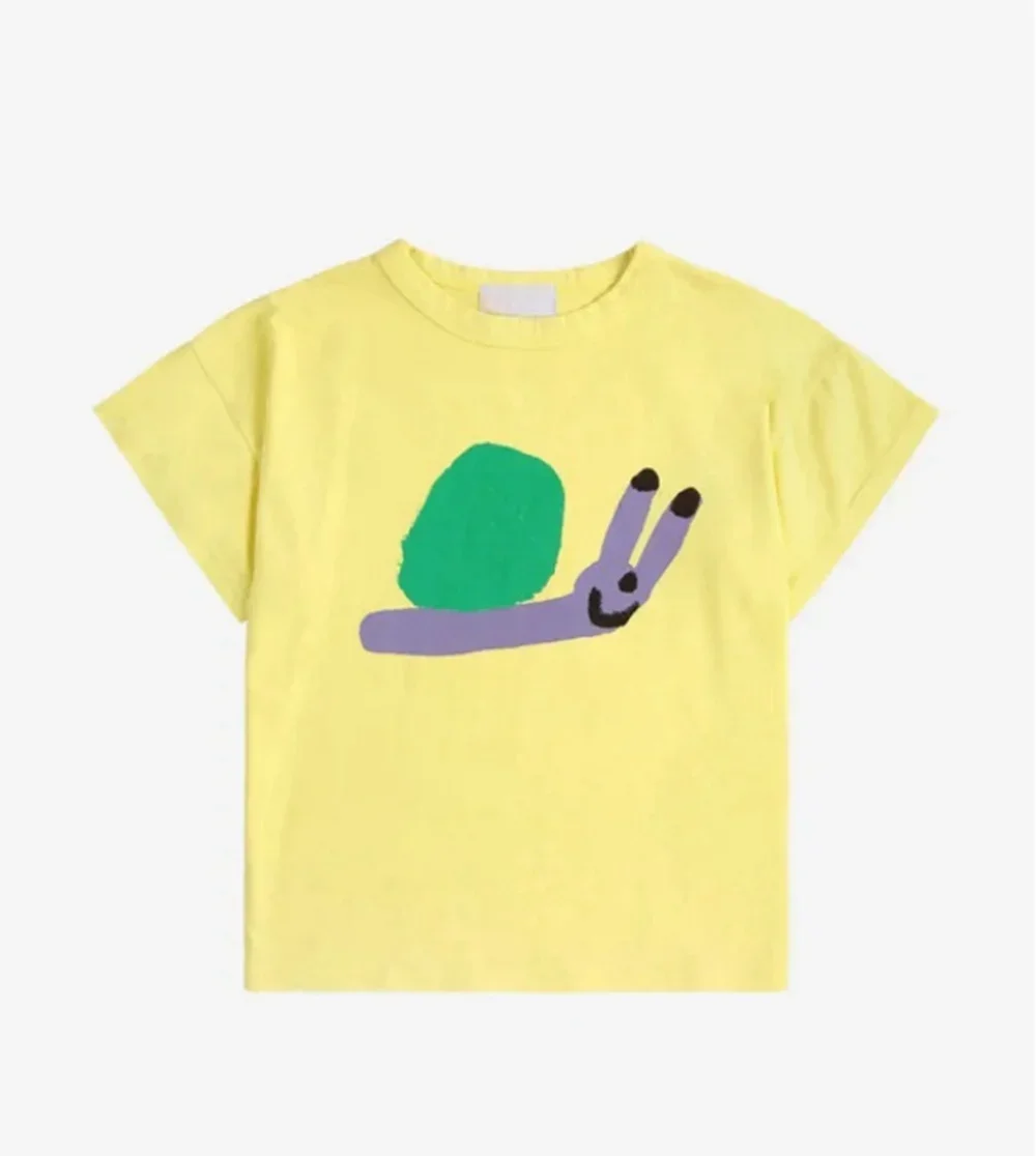 New 2025 Bc Summer Kids Girls T-shirts Cute Print Short Boy Tee Cartoon Fashion Brand Print Cotton Children Casual Tops Clothes 6