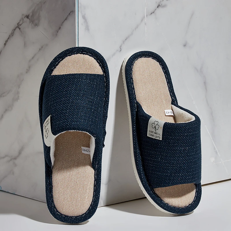 Home Linen Slippers In & Comfortable Bedroom Open-toed&Breathable Men'...