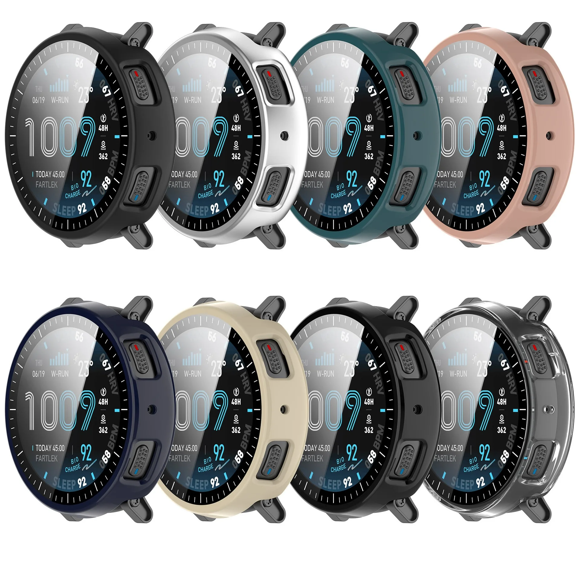 Amazfit Active Max 스마트 시계 범퍼 풀 커버리지 강화 유리 스크린 보호 커버 용 30PCS PC 보호 케이스