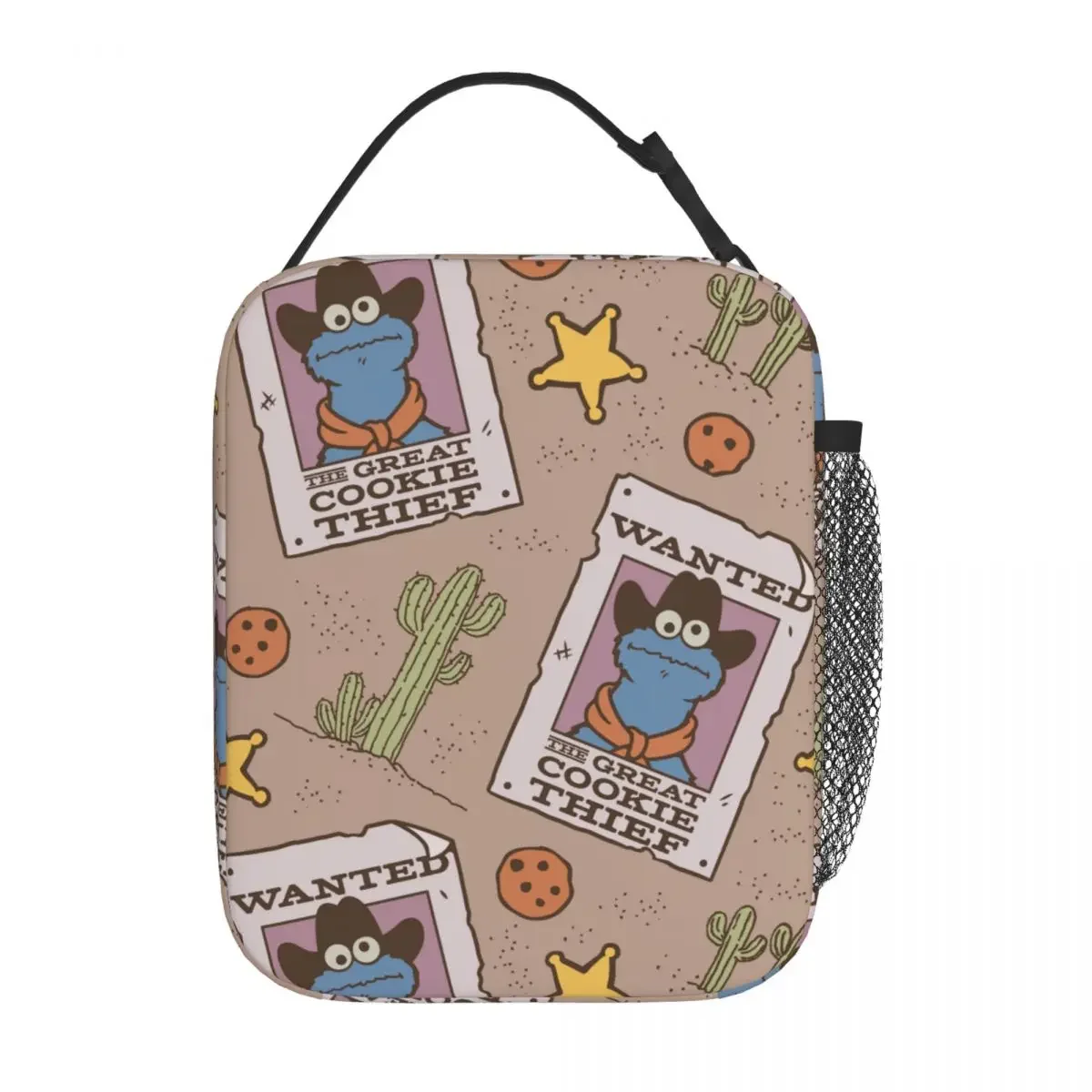 

Cookies Monsters Wanted Insulated Lunch Bag Leakproof Cartoon Reusable Thermal Bag Tote Lunch Box College Food Storage Bags