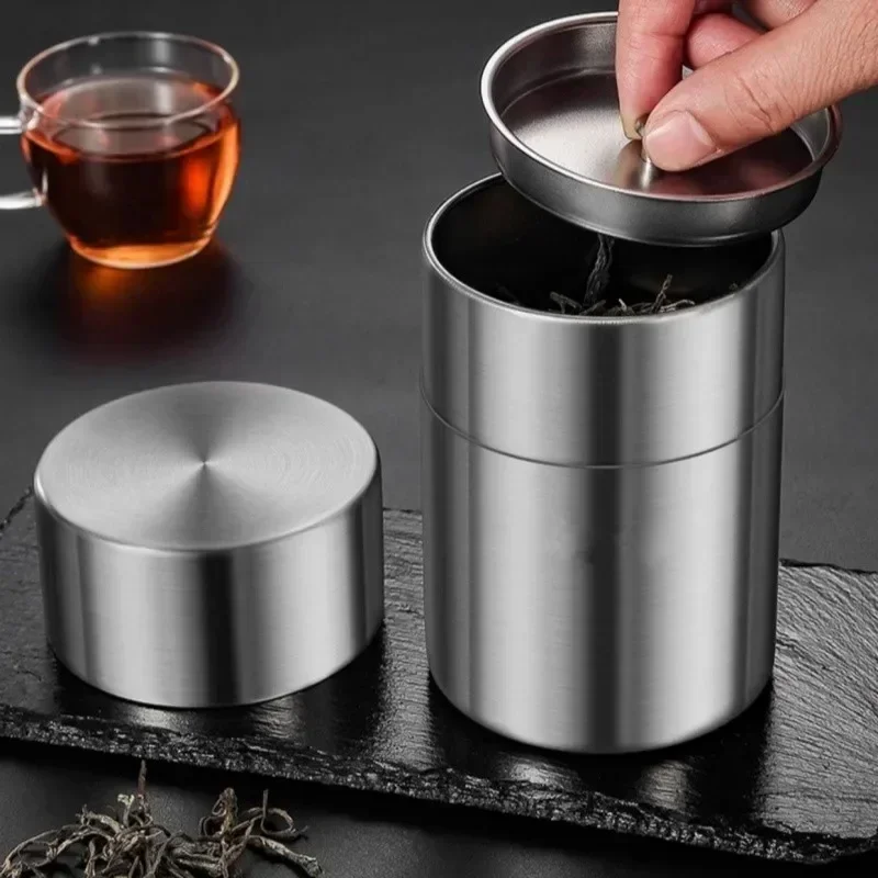 650ml 304Stainless Steel Portable Tea Caddies for Sealed Moisture-proof Dried Fruit Scented Tea Household Food Storage Container