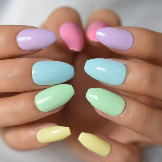 Fingernails Nail Supplies For Professionals Short Size Orange Nails High Light Presse On Nails False Nails Art 24/pcs Set