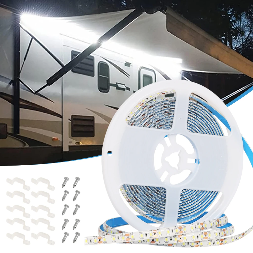 

Universal LED Strip Light 16.4ft 120LED Car LED Strip 12V Waterproof Light Strip for RV Camper Trailer Interior Exterior Decor
