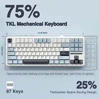 AULA F87 Pro Gasket Gaming Mechanical Keyboard 75% TKL Layout Wireless Hot-Swap RGB Custom Bluetooth Keyboard 2024 New Colors - Image 6