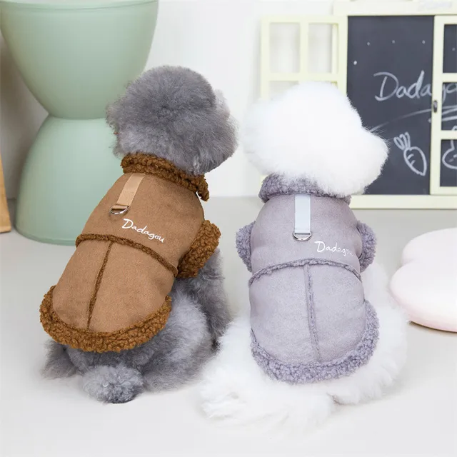 New Autumn and Winter Warm Peach Skin Velvet Two-legged Vest Spot Small and Medium Cats and Dogs Pet Clothing