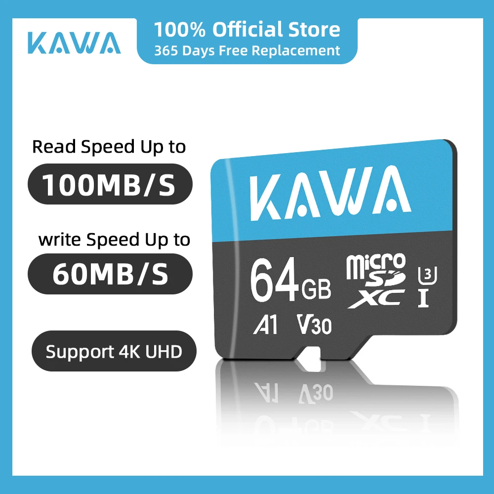 Kawa 64Gb Micro Sd Card Tf Card Memory Record Non Solo Per Kawa Dash Cam D5,D6,D8, Monitor S5,S6,S7, Ma Adatto Anche Ad Altri