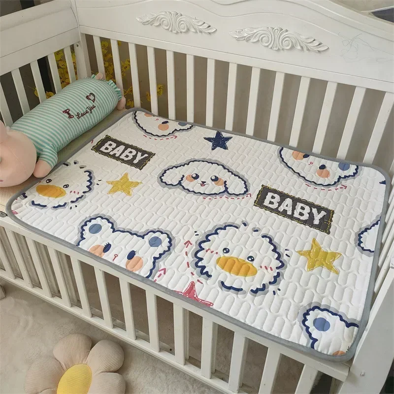 Washable Changing Mat Cartoon Newborn Waterproof Crib Pad Baby 5 Layers Portable Foldable Compact Urine Pad