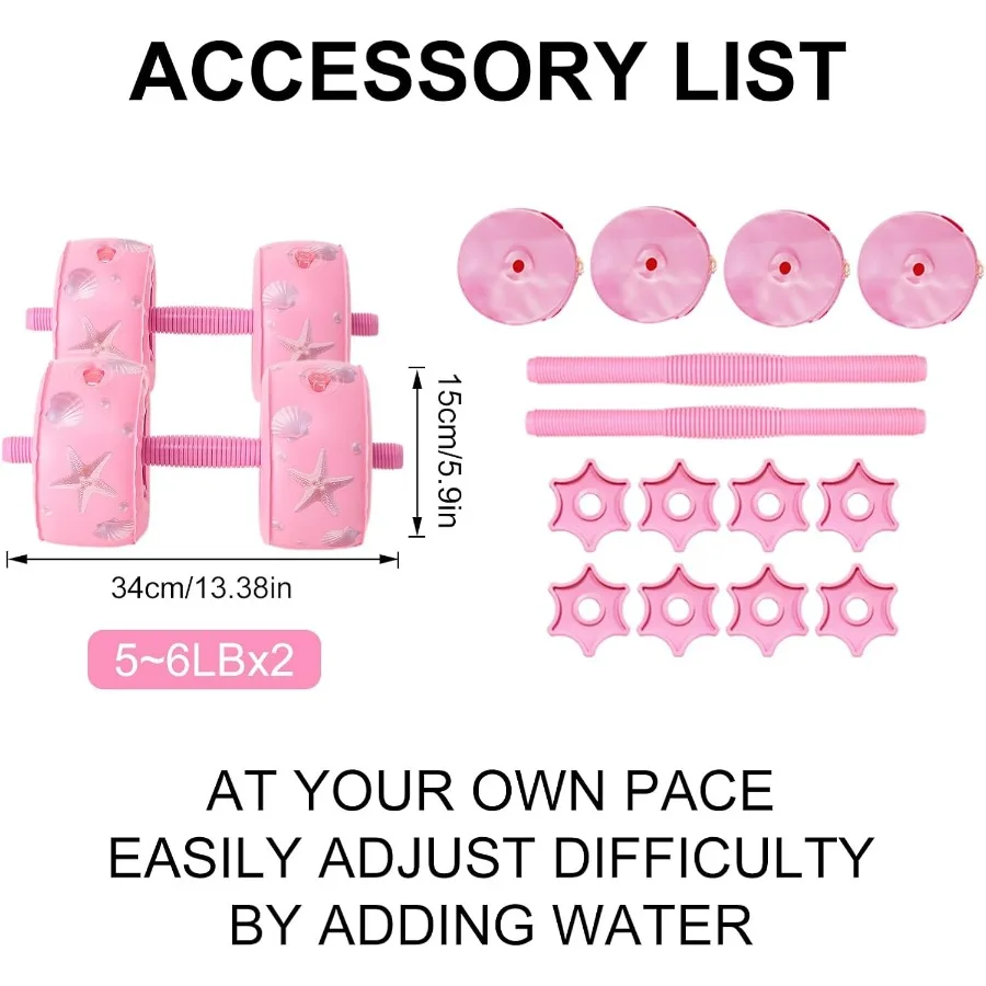 Water Filled Dumbbells Set for Women Travel Weights Adjustable