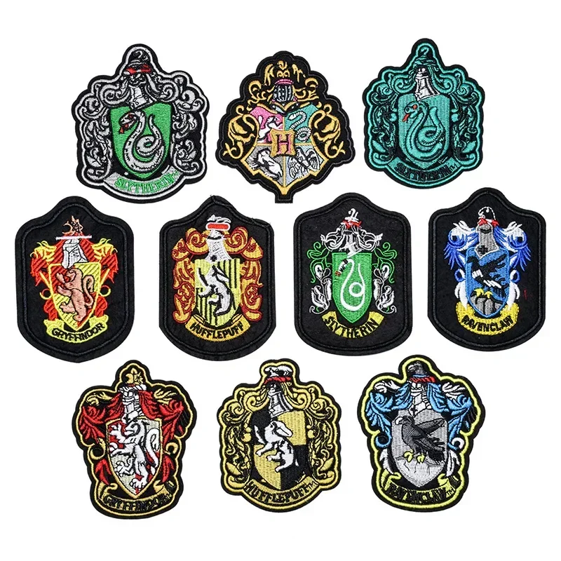 Harries Potters Ricamo Patch Hogwarts Hufflepuff Ravenclaw Gryffindor Magic Academy Vestiti Toppe Decorative Decorazione