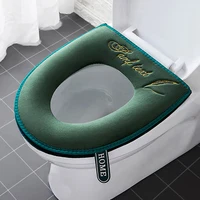 Universal Toilet Seat Cover Winter Warm Soft WC Mat Bathroom Washable Removable Zipper With Flip LidHandle Waterproof Household 1