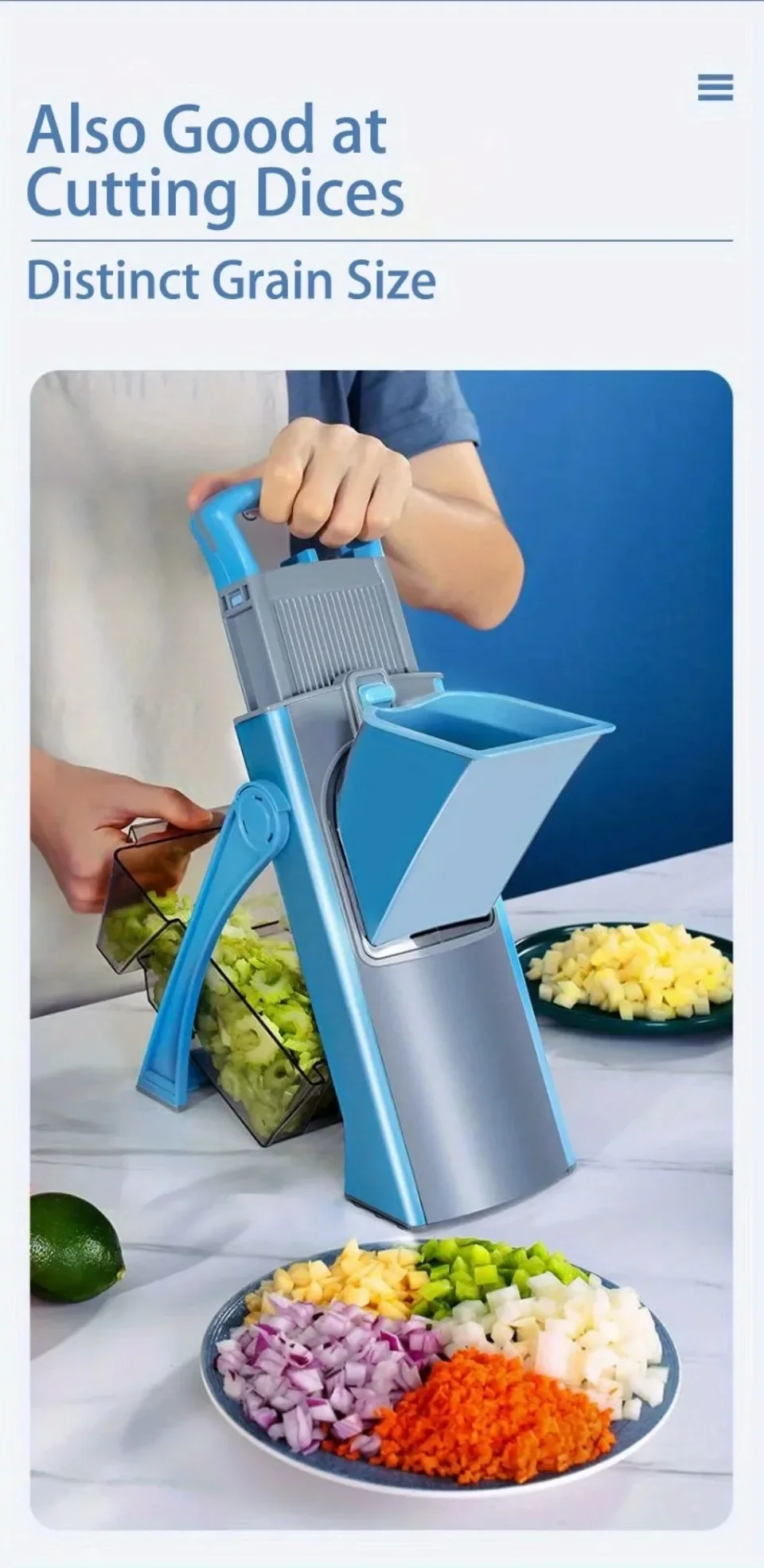 Description Picture 3 of itemKitchen Vegetable Cutter Potato French Fries Graters Time-Saving Chopper with Safety Container Stainless Steel Cooking Gadge