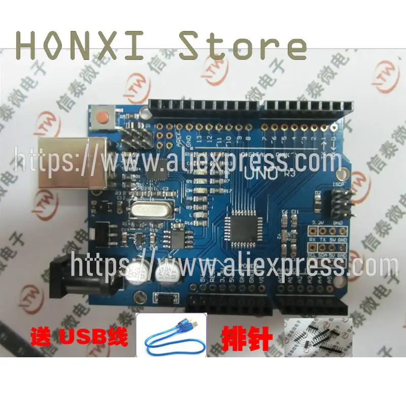 

1PCS UNO R3 development board reinforced plate microcontroller with USB line 328P / 16U2, the new version