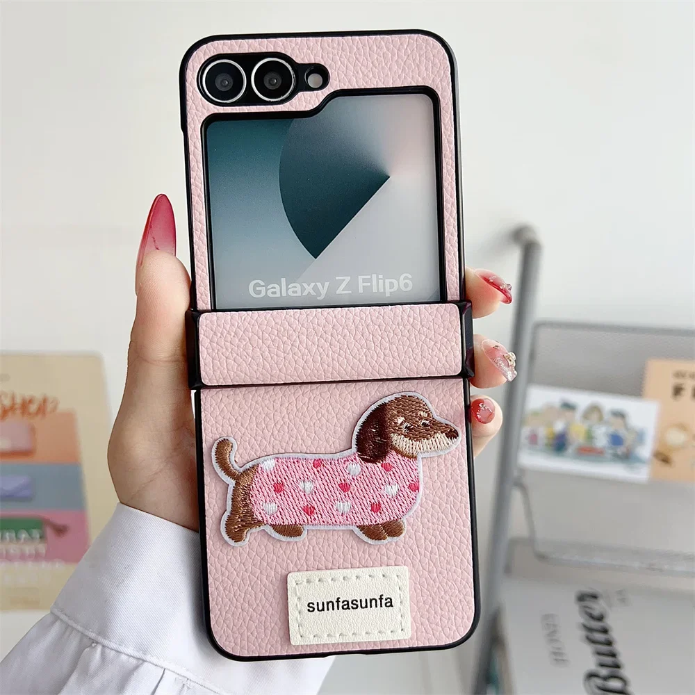 Cartoon Shockproof Hinge Protective PU Leather Phone Case