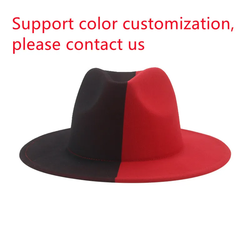 Hat Fedoras Hats Winter Women Patchwork 