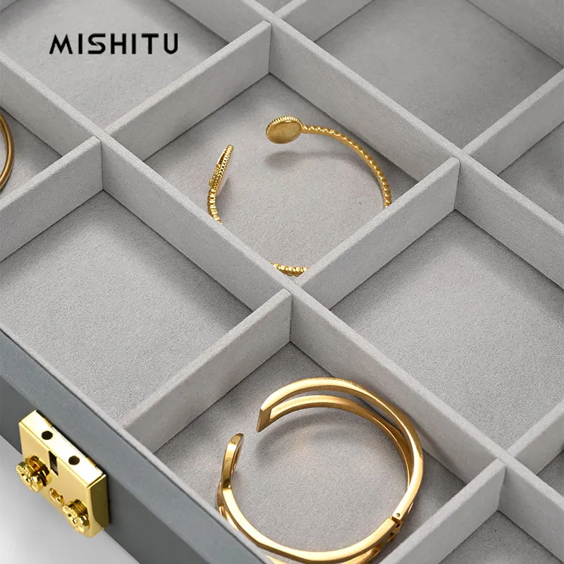 MISHITU 고급 쥬얼리 상자, PU 가죽 상점 전시 귀걸이 팔찌 목걸이 반지 상자, 쥬얼리 보관 전시 쥬얼리 상자