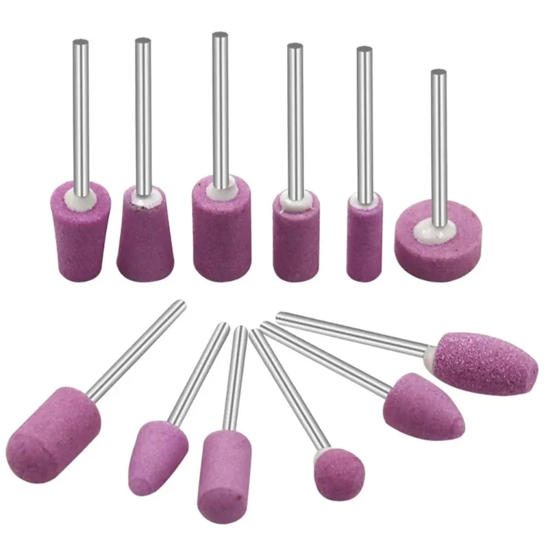 12-Pack  Abrasive  Mounted  Stones  -  2.35mm  Shank  Grinding  Points  for  Dremel  Tools,  Polishing  &  Nail Art Accessories