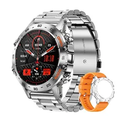 MEVADEN Steel Bluetooth Call Men's Sports Fitness Tracker Smartwatch - IP67 Waterproof (Steel silve)