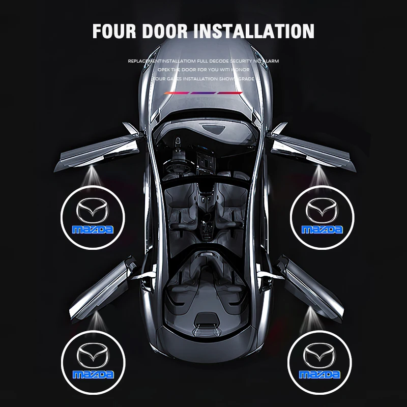 마쓰다 3 6 2 5 CX5 CX3 아텐자 MX5 CX7 악셀라 CX30 CX90 CX60 CX50 MX30 CX9용 LED HD 자동차 도어 로고 웰컴 라이트 프로젝터 램프