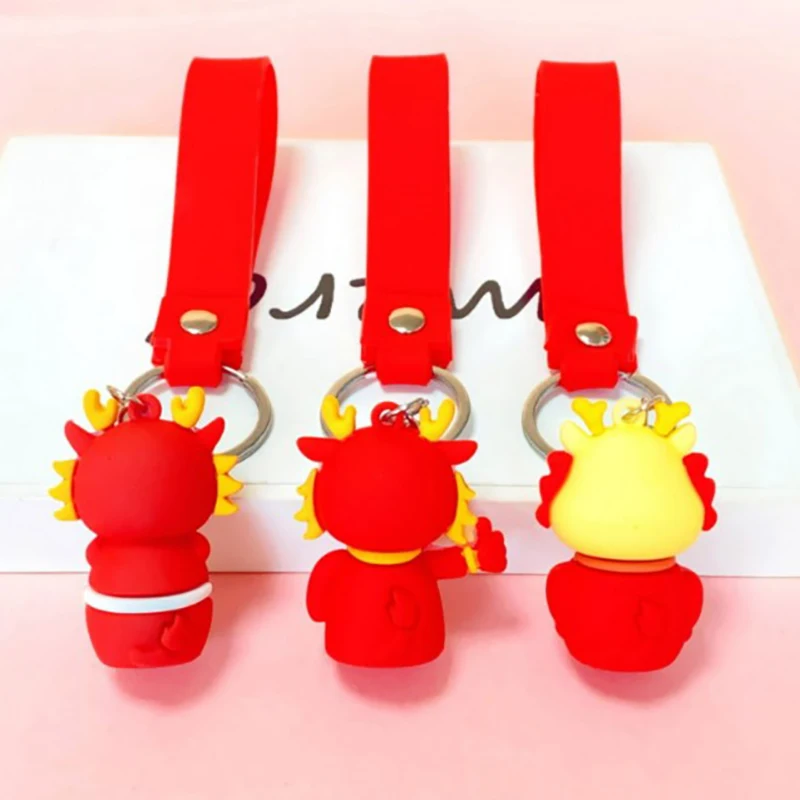 

2024 Year Of The Dragon Keychain Cute Cartoon Keychain Car Keychain Soft Plastic Bag Pendant Backpack Decoration Children Gift