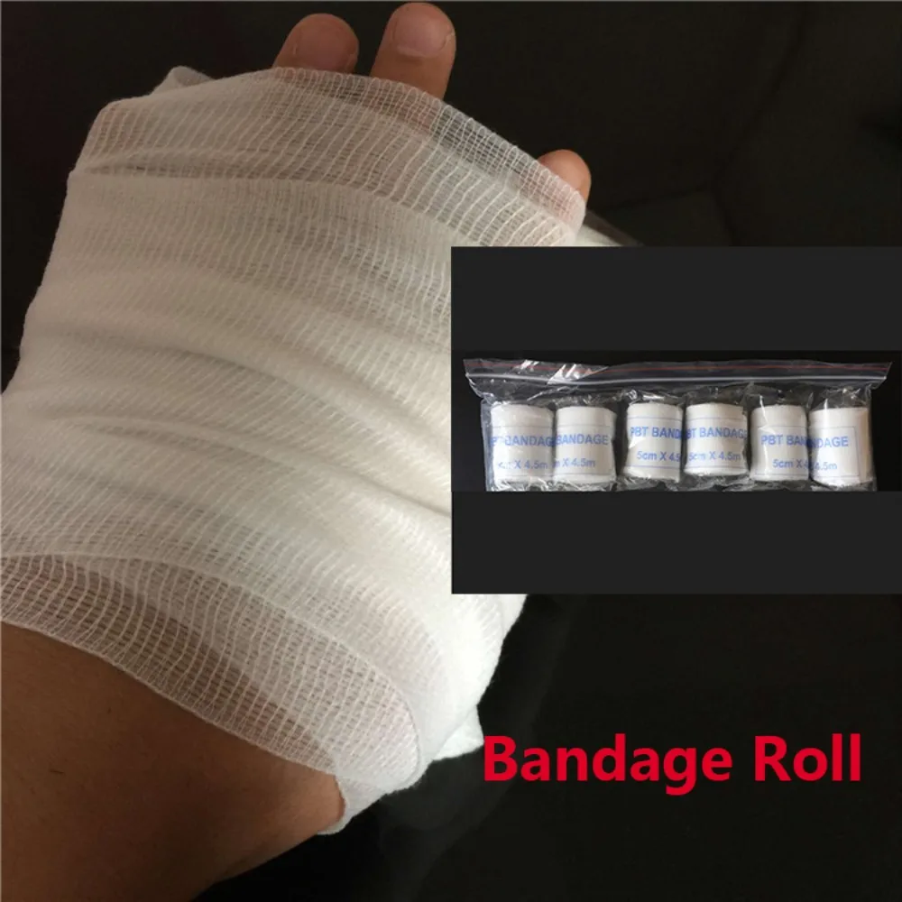 

6pcs 4.5m PBT Elastic Bandage First Aid Bandages First Aid Kit Breathable Gauze Roll Survival Kits Wound Dressing Care Dressing