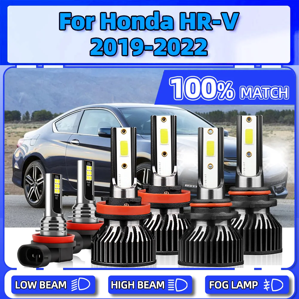 

60000LM LED Headlight 360W CSP Chips Car Front Lights 12V Turbo Auto Fog Lamps 6000K White For Honda HR-V 2019 2020 2021 2022