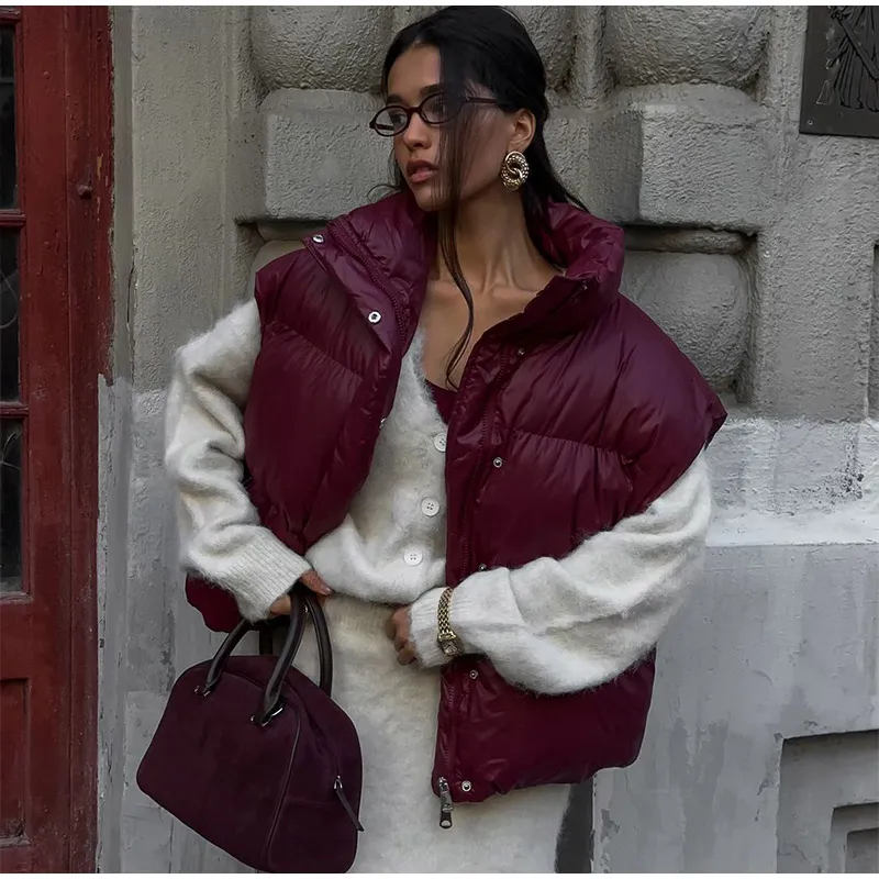 Casual Fluffy Zipper Vest Coats Women Vintage Loose Lapel Sleeveless Single Breasted Jacket Lady Winter Versatile Simple Outwear