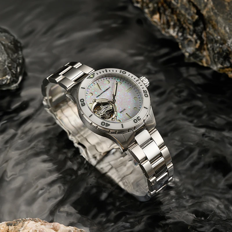Aquatrident New 36mm Luxury Opal Women's Mechanical Watch Standard Time Watch NH38 Mechanical Waterproof Luminous Gift Clock 3