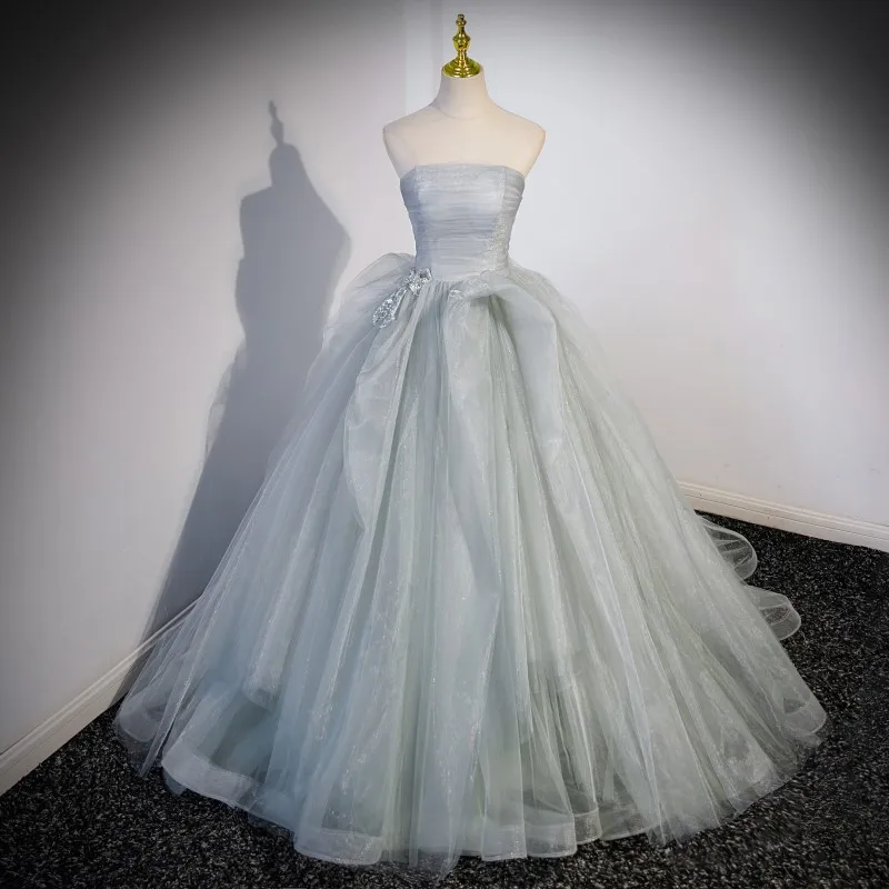 

Tube Top Fairy Women's Evening Dress Light Wedding Niche Temperament Vocal Music Art Test